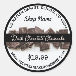 Dark Chocolate Cheesecake Bakery Round Sticker