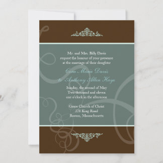 Dark Chocolate Classic Wedding Invitation