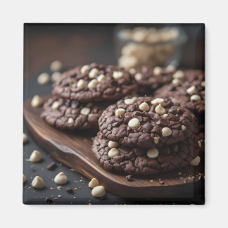 Dark Chocolate Cookies With White Chocolate Chips Magnet