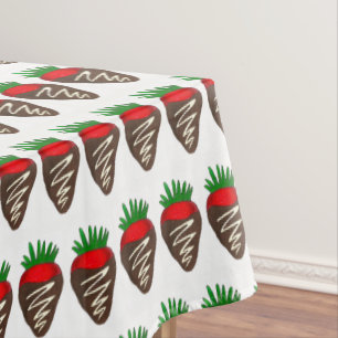 Dark Chocolate Covered Dipped Strawberry Foodie Tablecloth