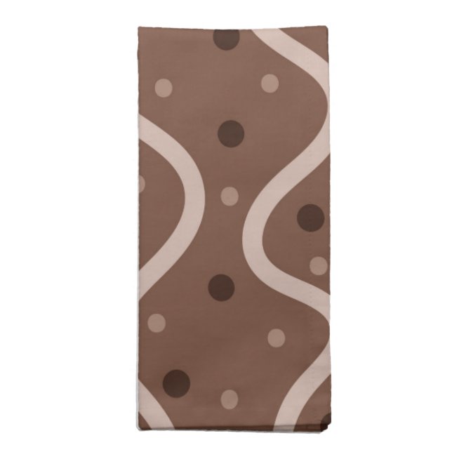 Dark Chocolate Drizzle and Sprinkles Pattern Cloth Napkin (Folded)
