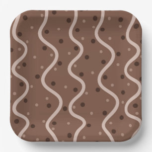 Dark Chocolate Drizzle and Sprinkles Pattern Paper Plates