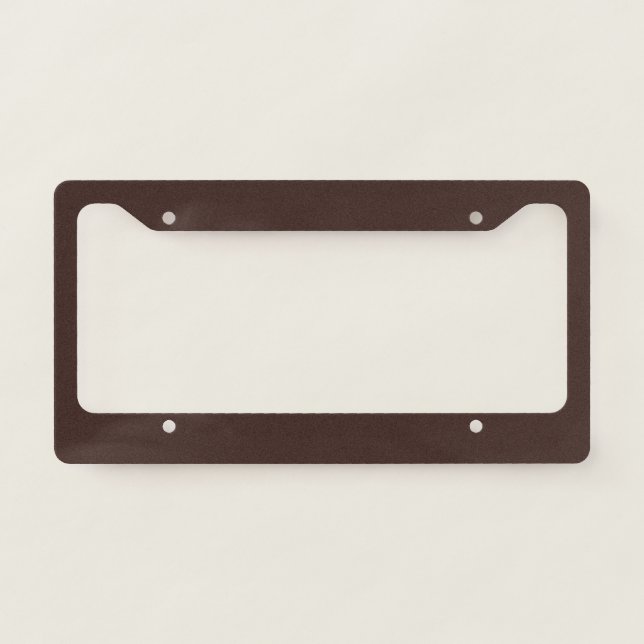 Dark chocolate hex code 3D241F License Plate Frame (Front)
