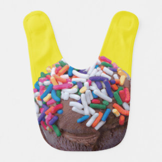 Dark Chocolate Ice Cream with Rainbow Sprinkles Baby Bib