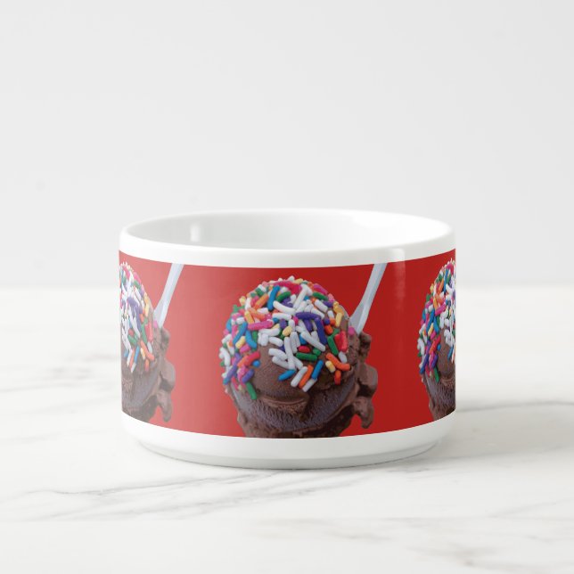 Dark Chocolate Ice Cream with Rainbow Sprinkles Bowl (Center)