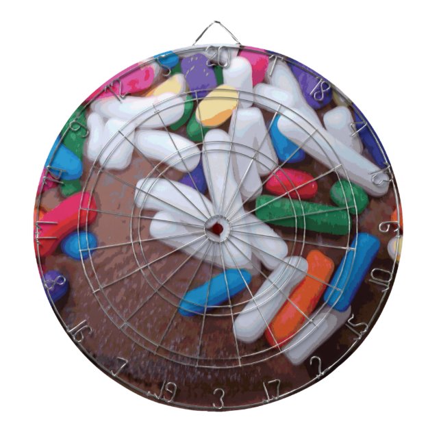 Dark Chocolate Ice Cream with Rainbow Sprinkles Dart Board (Front)