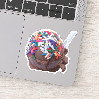 Dark Chocolate Ice Cream with Rainbow Sprinkles Sticker