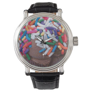 Dark Chocolate Ice Cream with Rainbow Sprinkles Watch