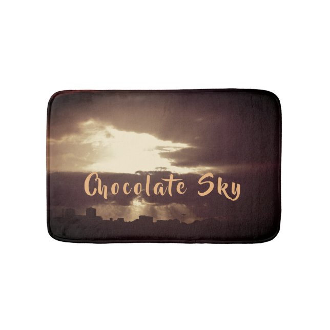 Dark Chocolate Plymouth Sky Sunset Bath Mat (Front)