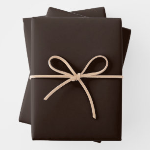 Dark Chocolate, Solid Brown, Dark Brown Wrapping Paper Sheets