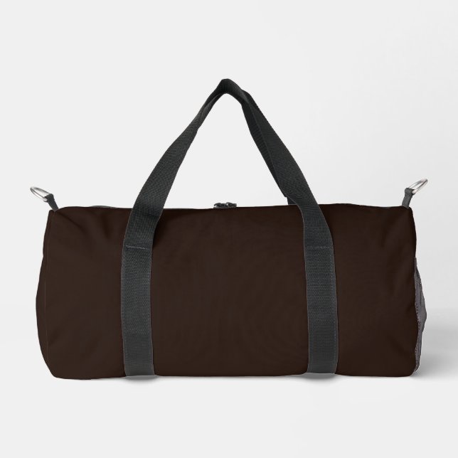 Dark Chocolate, solid dark brown  Duffle Bag (Front)