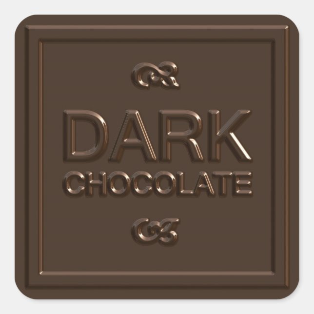 Dark Chocolate Square Sticker (Front)