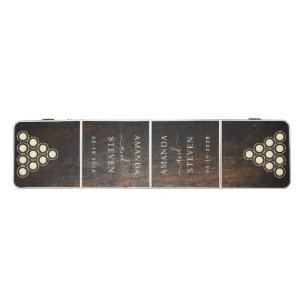 Dark Chopping Block Couple Names with Wedding Date Beer Pong Table