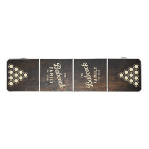 Dark Chopping Block Retro Family Name & Year Beer Pong Table