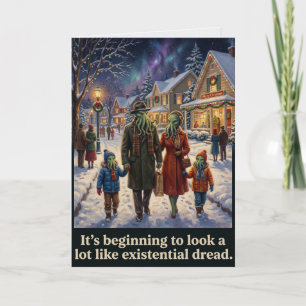 Dark Christmas Cthulhu Existential Dread Card