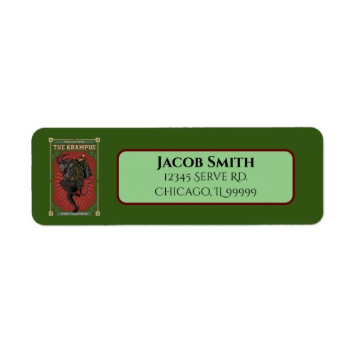 Dark Christmas Folk Devil Krampus Return Address Label