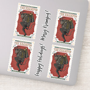 Dark Christmas Folkloric Devil Krampus Bag of Toys Sticker