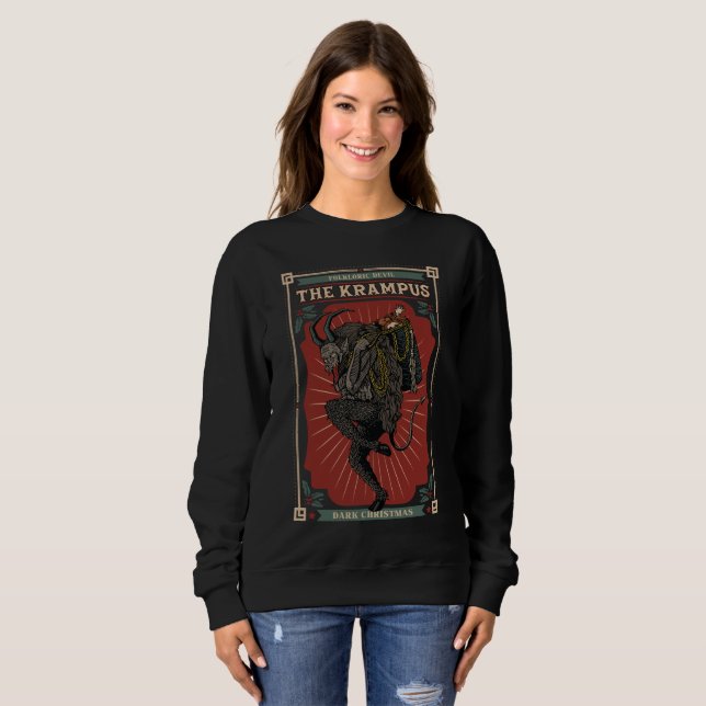 Dark Christmas Folkloric Devil Krampus Bag of Toys Sweatshirt (Front Full)