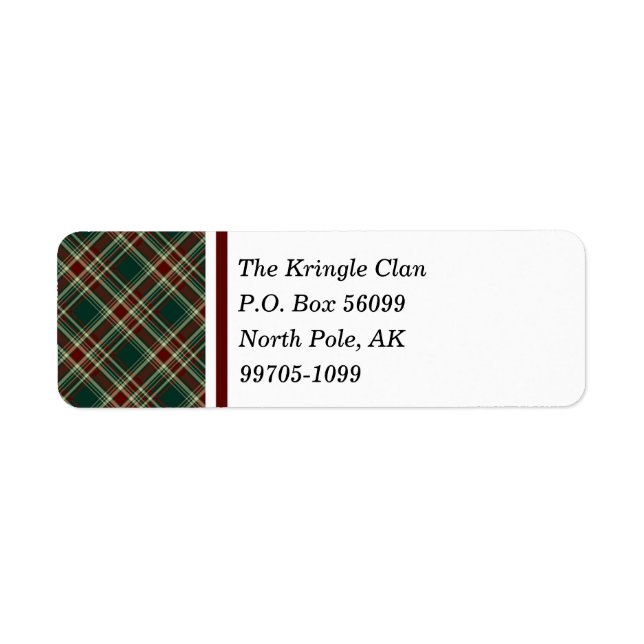 Dark Christmas Plaid Label (Front)