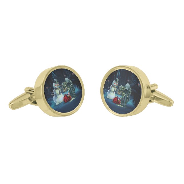 Dark christmas time cufflinks (Angled)