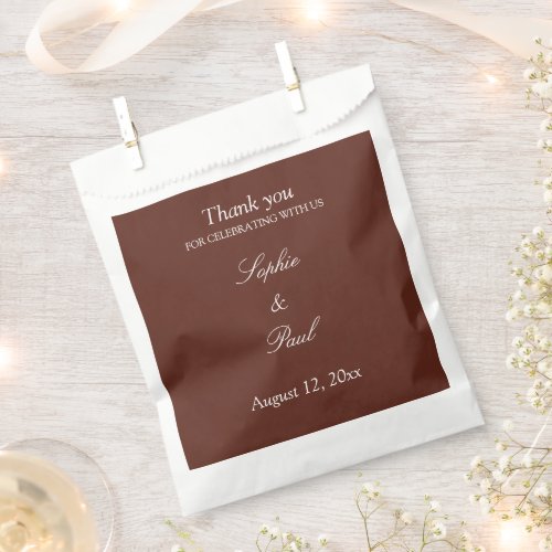 Dark Cinnamon Wedding Thank You Favor Bags