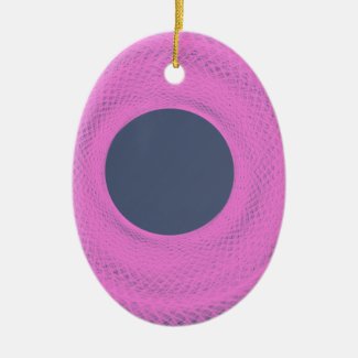 dark circle in purple ceramic ornament