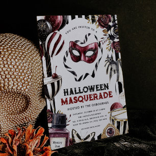 Dark Circus Halloween Masquerade Party Invitation