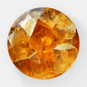 Dark Citrine Crustal Pattern Paperweight