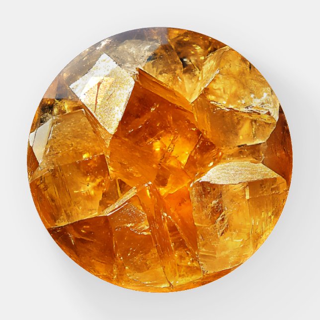 Dark Citrine Crustal Pattern Paperweight (Front)