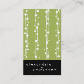Dark Citron Dots and Straw Business Cards