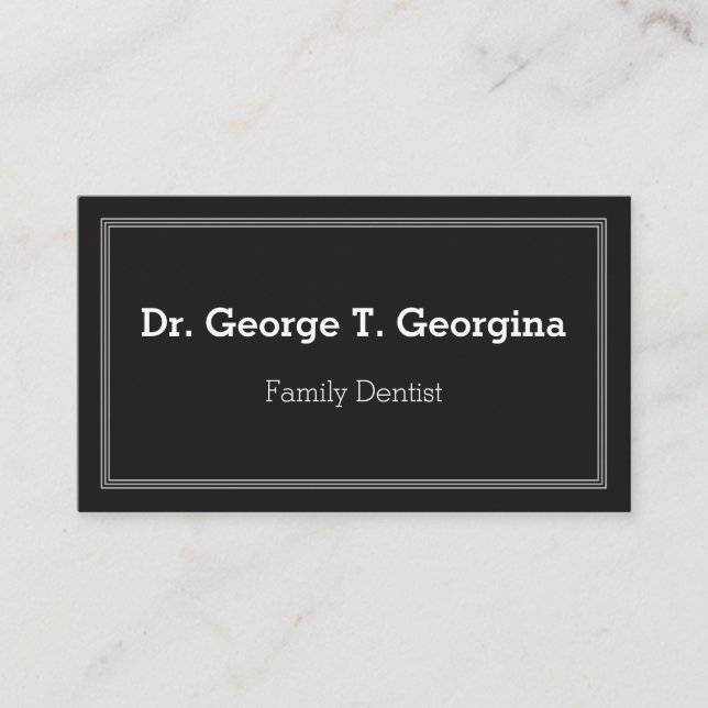 Dark, Clean, Professional Business Card (Front)
