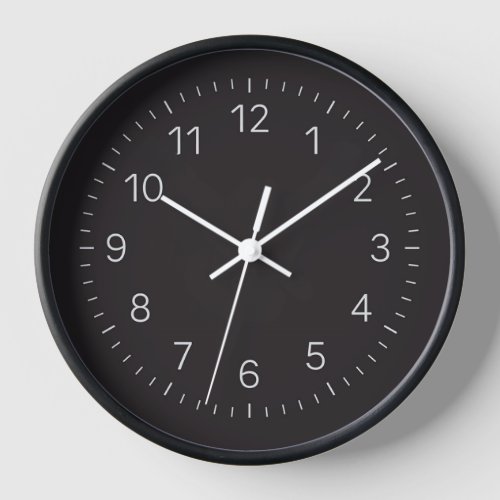 Dark Clock Face Pattern with Silver Numerals