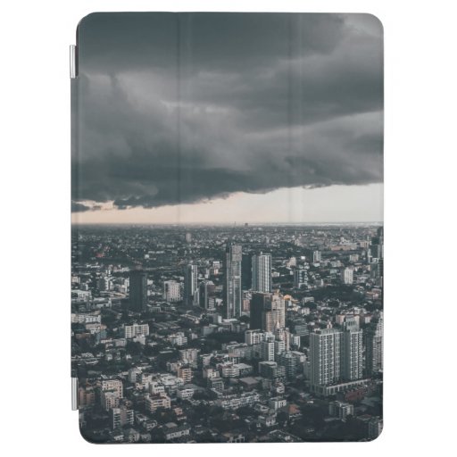 DARK CLOUD ABOVE CITY BUILDINGS iPad AIR COVER
