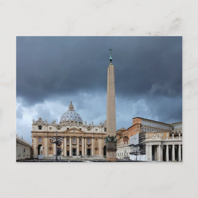 Dark Clouds above St. Peters Basilica, Vatican Postcard (Front)