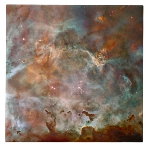 Dark Clouds of Carina Nebula Hubble Space Ceramic Tile