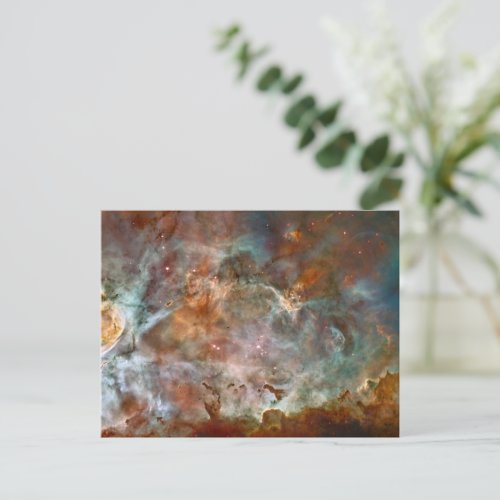 Dark Clouds of Carina Nebula Hubble Space Holiday Postcard