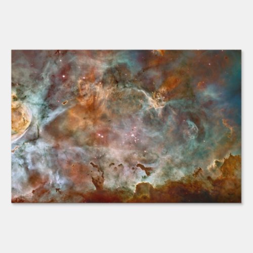 Dark Clouds of Carina Nebula Hubble Space Sign