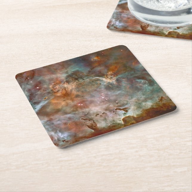 Dark Clouds of Carina Nebula Hubble Space Square Paper Coaster (Angled)