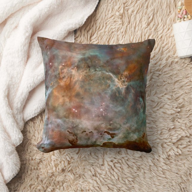 Dark Clouds of Carina Nebula Hubble Space Throw Pillow (Blanket)