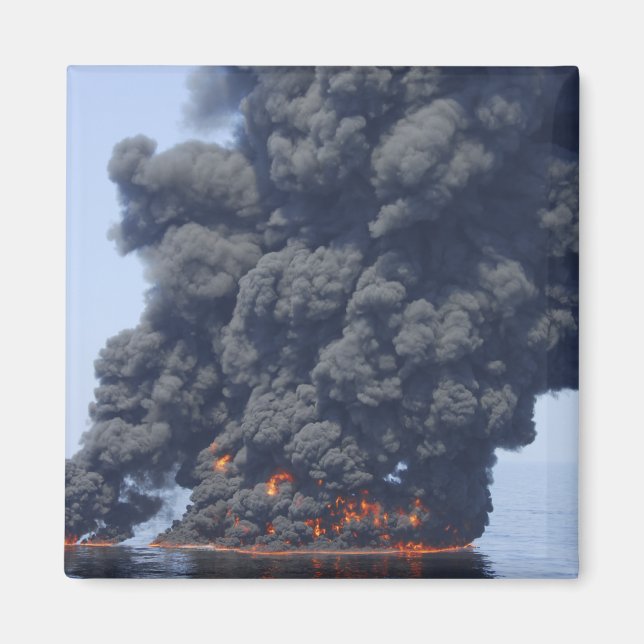 Dark clouds of smoke and fire emerge 2 magnet (Front)