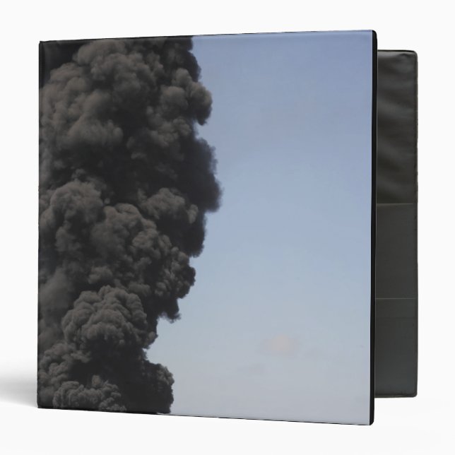 Dark clouds of smoke and fire emerge 3 ring binder (Front/Inside)