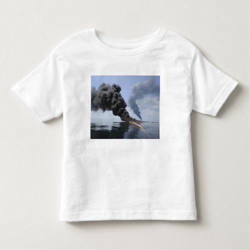 Dark clouds of smoke and fire emerge 3 toddler t_shirt