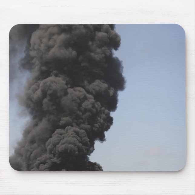 Dark clouds of smoke and fire emerge mouse pad (Front)