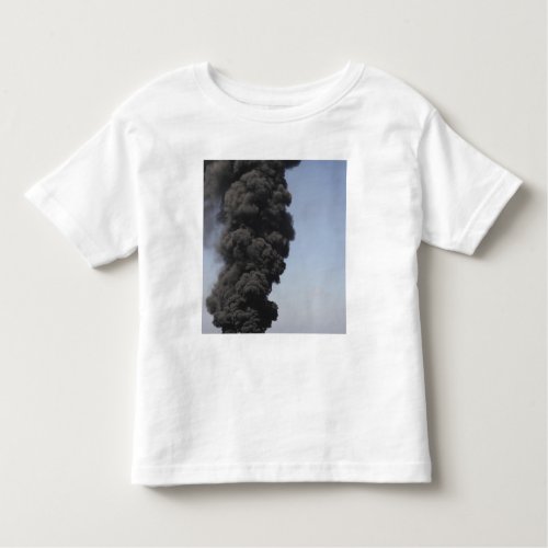 Dark clouds of smoke and fire emerge toddler t_shirt