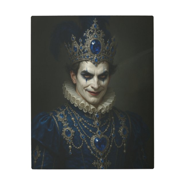 Dark Clown King Metal Wall Art - Blue Sapphire  (Front)