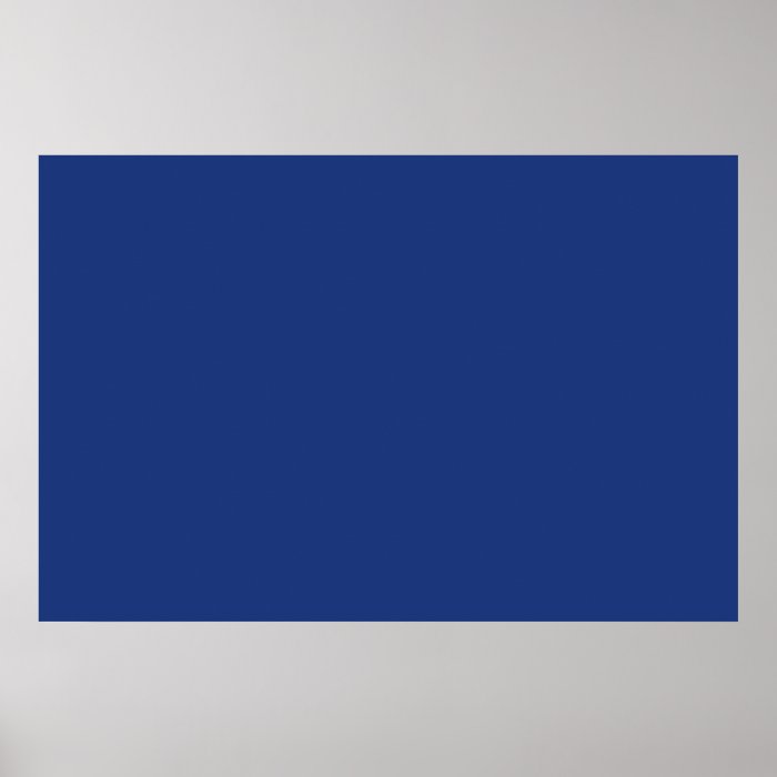 Dark Cobalt Blue Color Trend Blank Template Posters