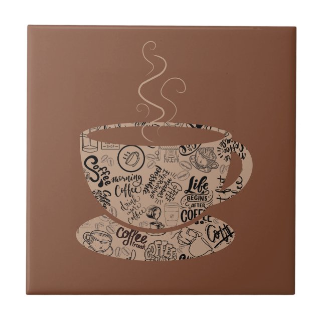 Dark Coffee Ceramic Tile (Front)