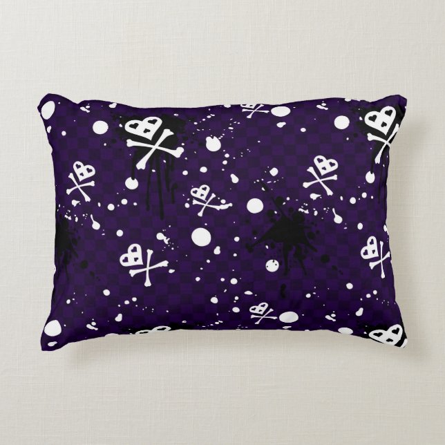 Dark Color Emo Pattern With Paint Accent Pillow (Front)