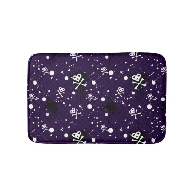 Dark Color Emo Pattern With Paint Bath Mat (Front)
