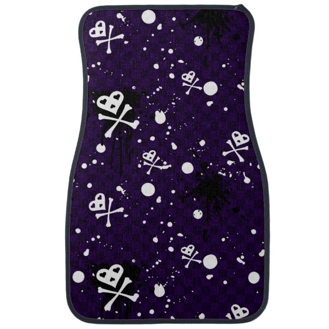 Dark Color Emo Pattern With Paint Car Mat (Front)